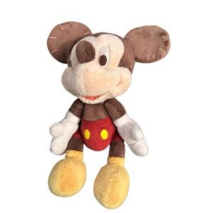 Disney Mickey Mouse Plush - Brown, Red, Yellow